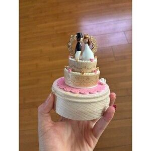 Wooderful Life Wedding Cake Topper Music Box Jean Cultural Co. 5"x4"